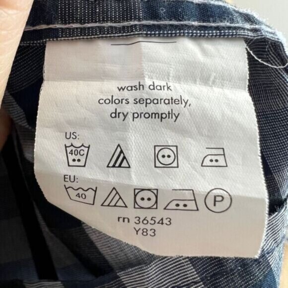 Michael Michael Kors Men's Size M 15 1/2 Blue Long Sleeve Button Down Shirt 32/3 - Picture 6 of 10